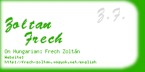 zoltan frech business card
