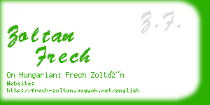 zoltan frech business card